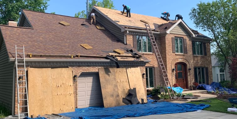 roof replacement after hail naperville