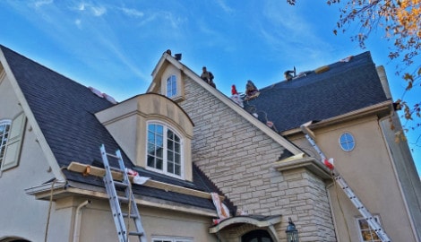 GAF Timberline American Harvest shingles roof installation and gutters replacement in Hinsdale project photo 5