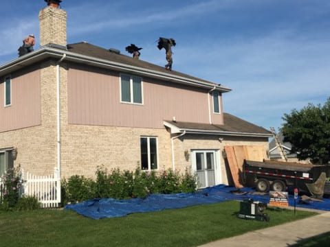 James Hardie siding installation and shingle roof replacement in Orland Park project photo 7