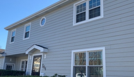 LP SmartSide Shake siding and GAF shingle roof installation in Hinsdale project photo 4