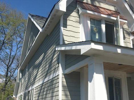 LP SmartSide shake and lap siding, new soffits and fascia installation project photo in Downers Grove