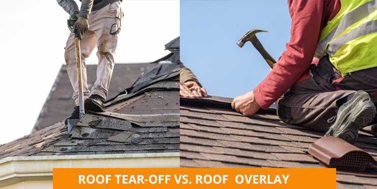 Two re-roofing methods: roof tear-off versus roof overlay