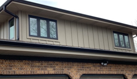 LP SmartSide siding, GAF shingle roofing, guttering and windows replacement in Lemont project photo 5