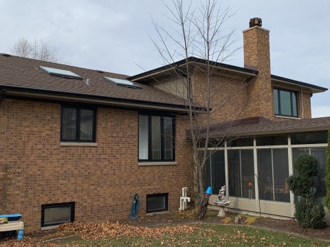 LP SmartSide siding, GAF shingle roofing, guttering and windows replacement in Lemont project photo 7