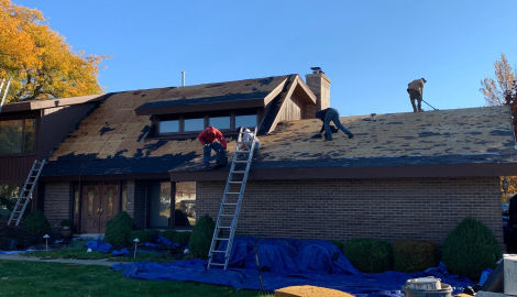 GAF shingle roof installation and guttering in Darien project photo  5