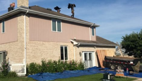 James Hardie siding installation and shingle roof replacement in Orland Park project photo 7