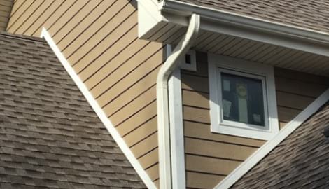 LP Diamond Kote siding installation and gutters replacement in Naperville project photo 9