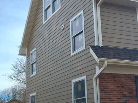 LP Diamond Kote siding installation and gutters replacement in Naperville project photo 12