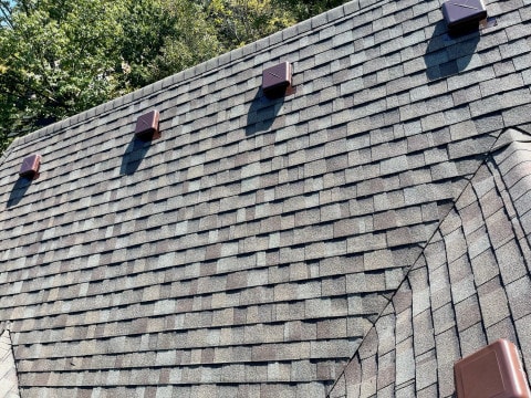 Old roof replacement installing Owens Corning architectural shingles and new gutters in Homer Glen project photo 6