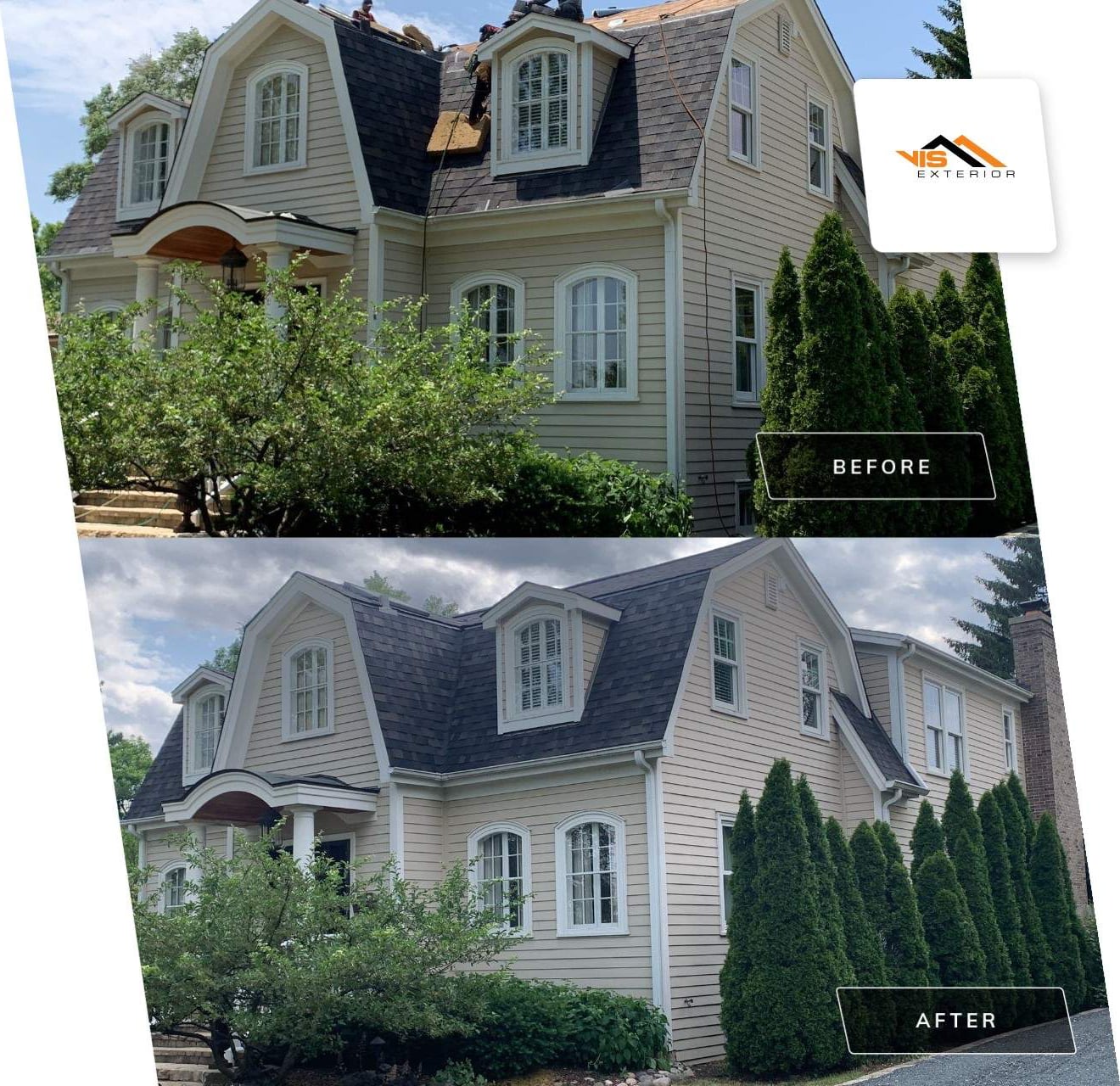Owens Corning Duration Shingles Roof Installation in Clarendon Hills before after project photo