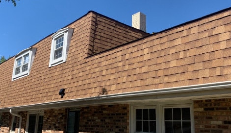 Shingle roof replacement after hail damage in Darien project photo 1