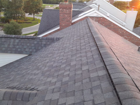 Roof inspection and shingle roofing after hail damage in Geneva project photo 2