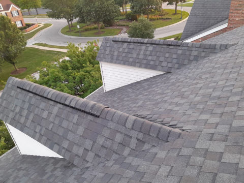 Roof inspection and shingle roofing after hail damage in Geneva project photo 3