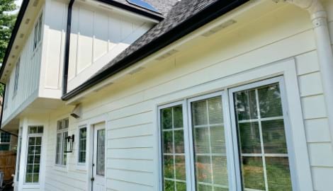 LP Smooth SmartSide siding and gutters replacement in Hinsdale project photo 1