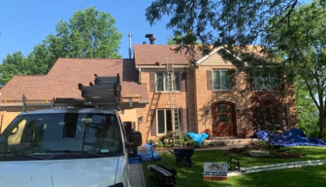 Shingle roofing replacement after hail damage in Naperville project photo 1